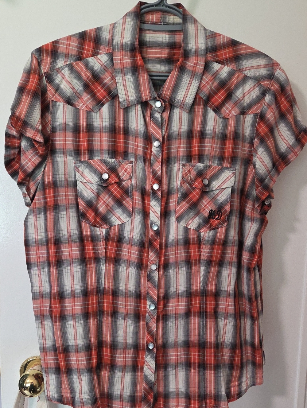 Harley-Davidson Red and Black Plaid Western Shirt
